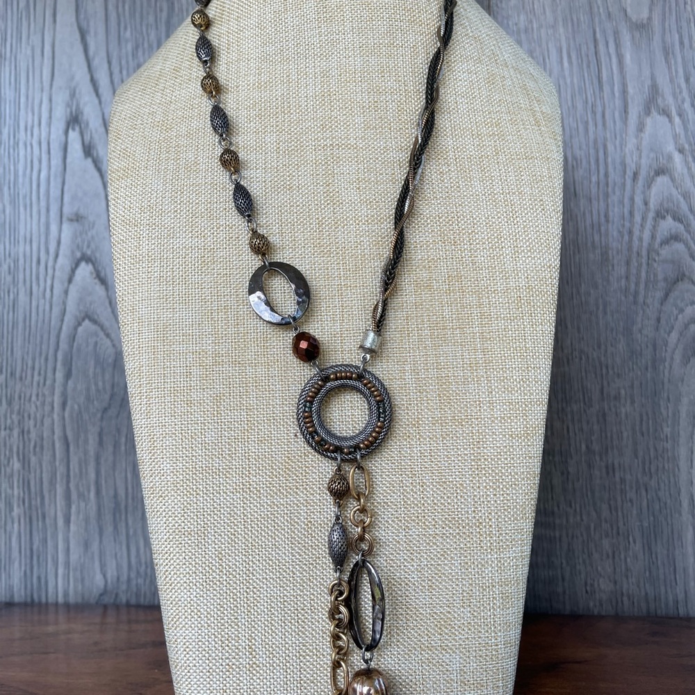 Chico’s Mixed Metals Y Lariat Necklace